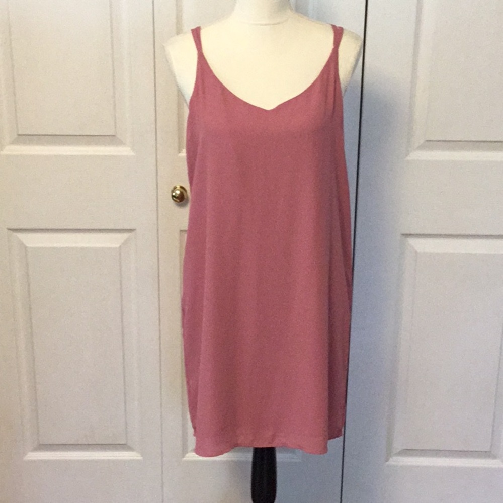 Pink Republic Pink Dress with V-Neck and Spaghetti Straps